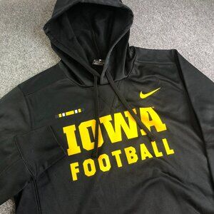 Nike Iowa Hawkeyes Hoodie Mens Small Black Football Sweatshirt Check DriFit
